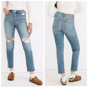 Madewell The Perfect Vintage Jean Denman Wash Size 26 Distressed Cropped